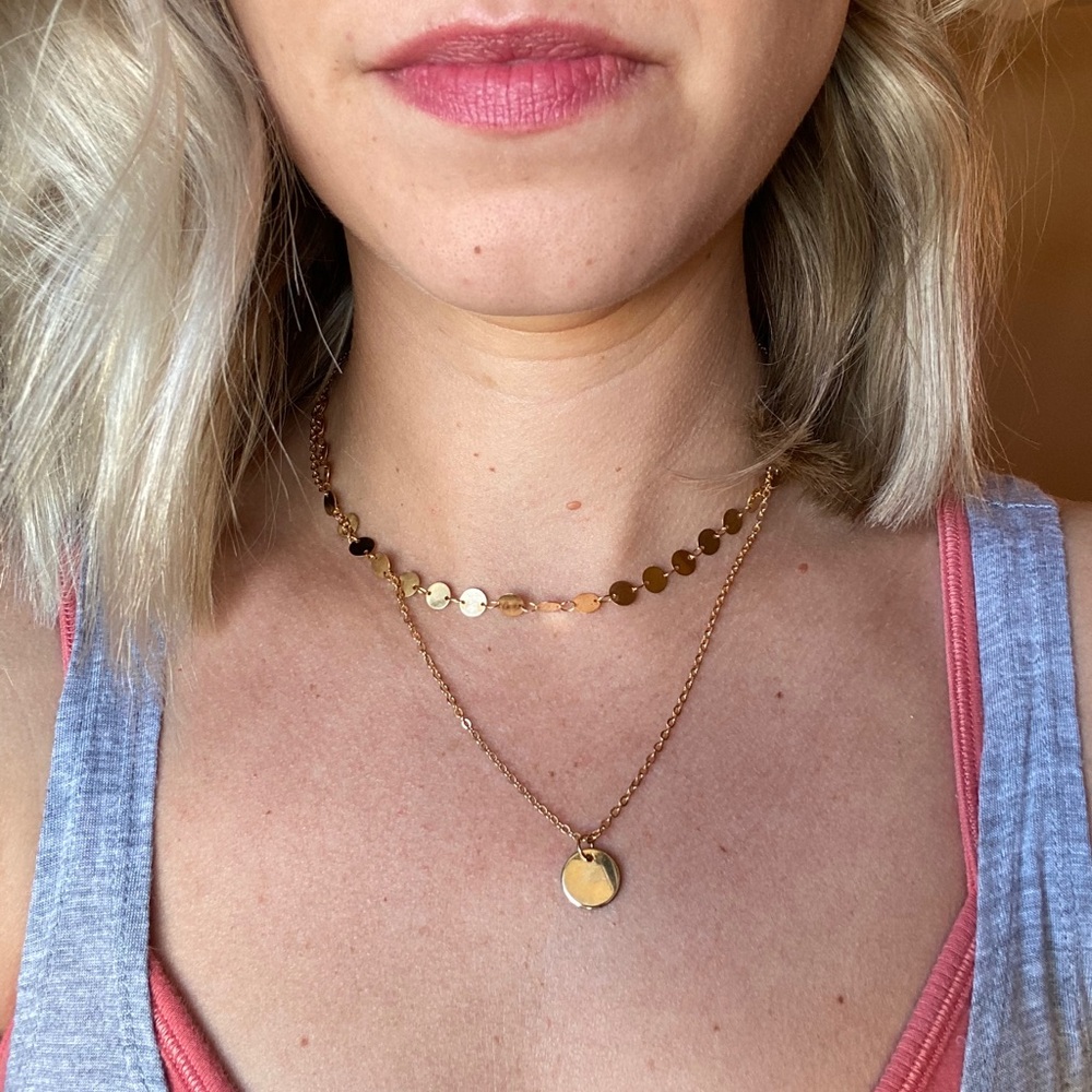 Gold Layered Necklace - Double Chain